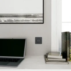 Prise de courant avec terre affleurante + usb C 10.5W Odace anthracite-Schneider Electric Outlet