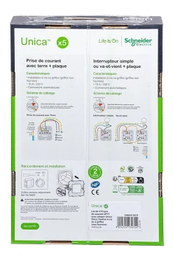Prise de courant avec terre anthracite, lot de 5^Schneider Electric Sale