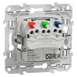 Prise de courant avec terre affleurante 16A Odace aluminium-Schneider Electric Sale