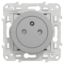 Prise de courant avec terre affleurante 16A Odace aluminium-Schneider Electric Sale