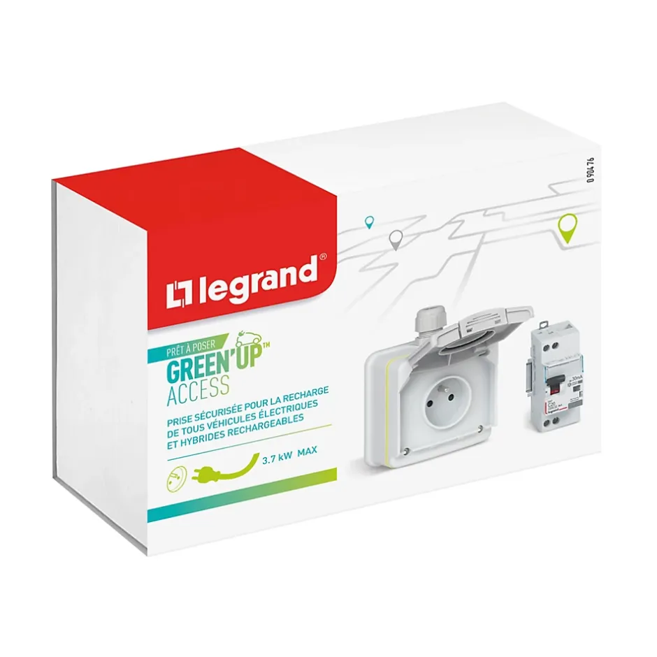 Prise de courant étanche + disjoncteur Green'up pour véhicule électrique-Legrand Best
