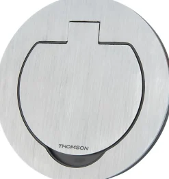 Prise de sol étanche ronde 16A 2 pôles + terre, aluminium brossé IP55,^Thomson Outlet