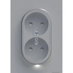 Prise double avec terre complète Odace aluminium-Schneider Electric Clearance