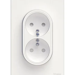 Prise double avec terre complète Odace blanc^Schneider Electric Sale