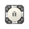 Prise double USB-A Dooxie blanc carrée^Legrand Discount