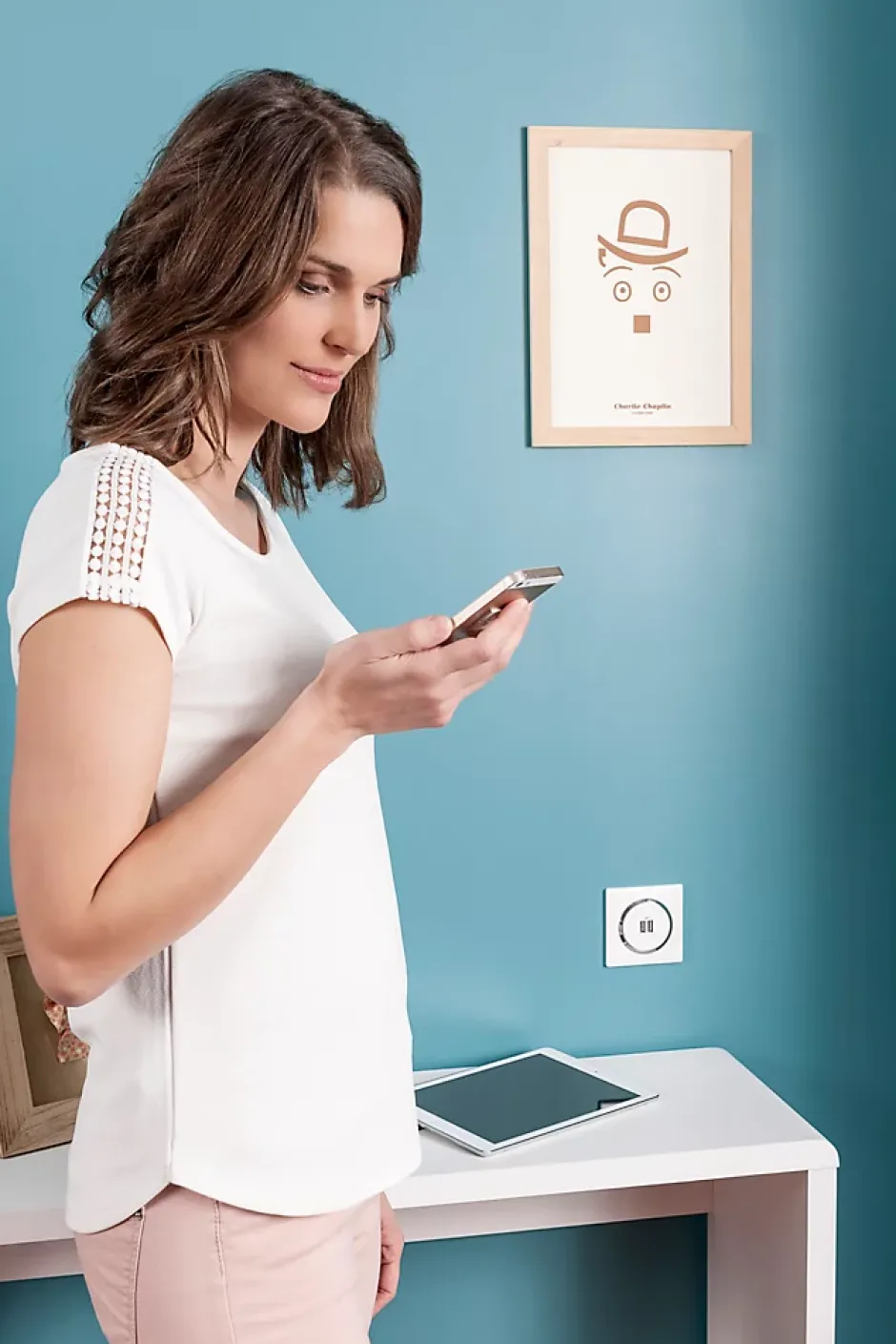 Prise double USB-A Dooxie blanc carrée^Legrand Discount