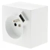 Prise en saillie 2P+T avec chargeur USB blanc- Best