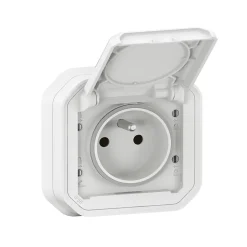 Prise Plexo blanc à griffes 220V^Legrand New