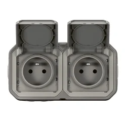 Prise Plexo gris en saillie, lot de 2-Legrand Outlet