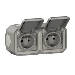 Prise Plexo gris en saillie, lot de 2-Legrand Outlet