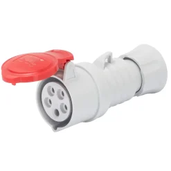 Prise mobile droite rouge câblage rapide 16A/400V - 3P+T - IP44/IP54 - - GW62008FH-Gewiss Hot