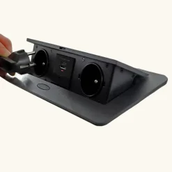 Prise plan de travail NOXEN - Bloc 2 prises + 1 USB-A + 1 USB-C rétractable noir^Cuisissimo Discount