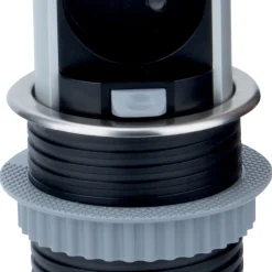 Prise plan de travail SKY - Bloc 3 prises + 2 USB-A rétractable inox et noir-Cuisissimo New