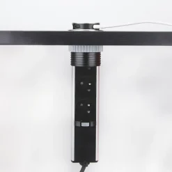 Prise plan de travail SKY - Bloc 3 prises + 2 USB-A rétractable inox et noir-Cuisissimo New