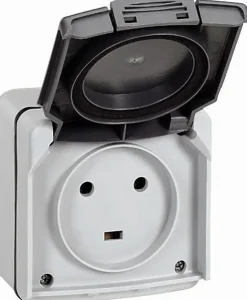 Prise 2P+T 20A IP55 saillie Plexo gris^Legrand Hot