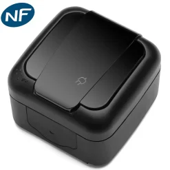 Prise 2P+T étanche IP54 - - Noir - NF-Viko By Panasonic Discount
