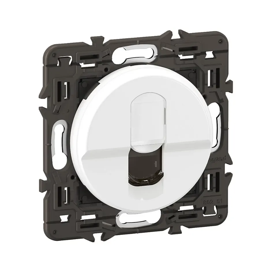 Prise RJ45 Céliane téléphone et informatique FTP catégorie 6 blanc-Legrand Discount