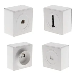 Prise saillie + TV + RJ45 + téléphone 8 plots-Zenitech Outlet