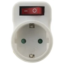 Prise Schuko 16A + interrupteur - Blanc -^Zenitech Discount