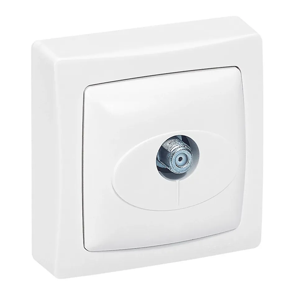Prise télévision SAT type ''F'' ASL blanc en saillie.-Legrand Online