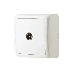 Prise TV monobloc en saillie Sigurd blanc complet-Jacobsen Outlet