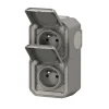 Prise verticale Plexo gris en saillie, lot de 2-Legrand New