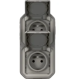 Prise verticale Plexo gris en saillie, lot de 2-Legrand New