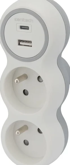 Prise 2x16A + 2 ports USB - Bolea-Zenitech New