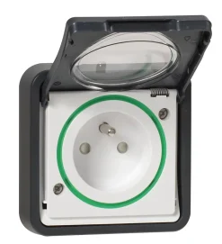 Prise de courant 2 pôles + terre étanche complète encastrée Mureva Styl anthracite^Schneider Electric Clearance