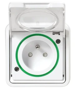 Prise de courant 2 pôles + terre étanche complète encastrée Mureva Styl blanc-Schneider Electric