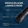 Profilé acier en U 20x40x20 ep 2 mm, 1 metre --Comment Fer Discount