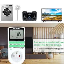 Programmateur digital 16A 3680W - 10 programmes - Mode aléatoire - Écran LCD - Mémoire intégrée^Fishtec Best