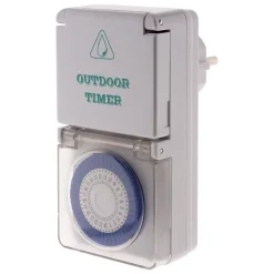 Programmateur mécanique Schuko IP44 blanc-Zenitech New