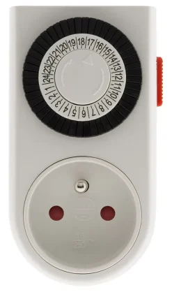 Programmateur mini journalier mécanique avec interrupteur à voyant - Blanc -^Otio New