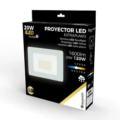 Projecteur LED Extérieur Ultra Fin 20W IP65 Réglable Blanc 4000K 30000H 7hSevenOn^7H Sevenon Sale