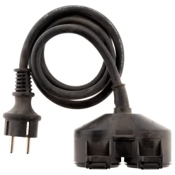 Prolongateur à double tête pour chantier HO7RN-F 16A 3G1,5mm² - Noir 1m --Zenitech Clearance