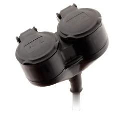 Prolongateur à double tête pour chantier HO7RN-F 16A 3G1,5mm² - Noir 1m --Zenitech Clearance