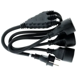 Prolongateur à triple tête pour chantier HO7RN-F 16A 3G1,5mm² - Noir 1m -^Zenitech Clearance