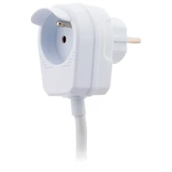 Prolongateur HO5VV-F 3m avec prise gigogne - Blanc --Zenitech New