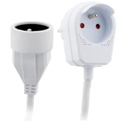 Prolongateur HO5VV-F 3m avec prise gigogne - Blanc --Zenitech New