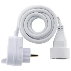 Prolongateur HO5VV-F 3m avec prise gigogne - Blanc --Zenitech New