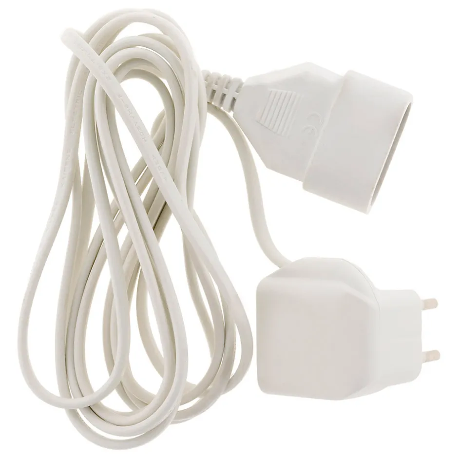 Prolongateur HO3VVH2-F 2x0,75mm² 6A 3m avec prise gigogne - Blanc -^Zenitech