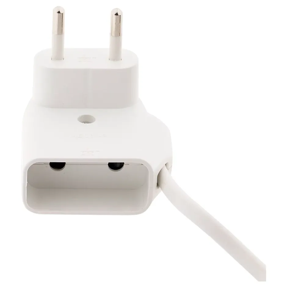 Prolongateur HO3VVH2-F 2x0,75mm² 6A 3m avec prise gigogne - Blanc -^Zenitech