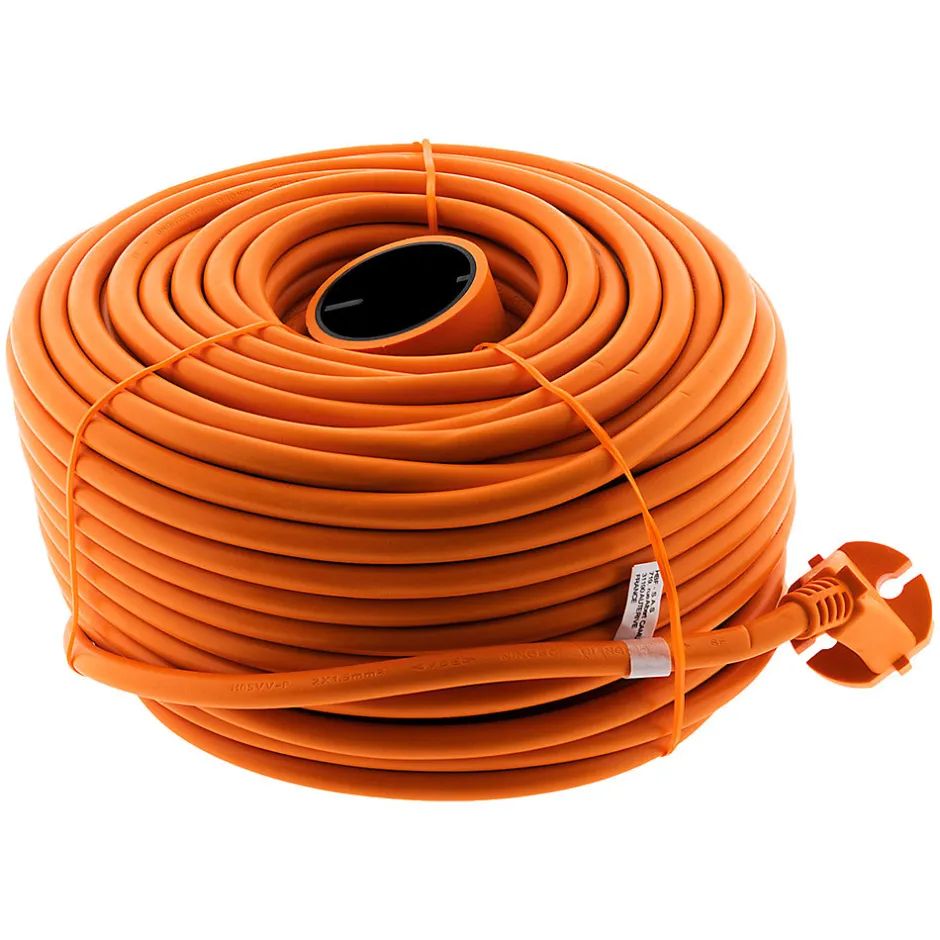 Prolongateur sans terre obturateur 16A 50m-Zenitech Outlet