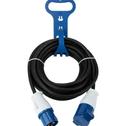 Prolongateur Schuko CEE P17 10m IP44 - Noir/Bleu --Protec