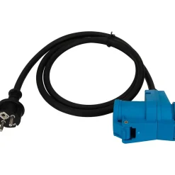 Prolongateur Schuko CEE P17 1,5m IP44 - Noir/Bleu --Protec Online