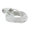 Prolongateur Schuko double tête 3m - blanc -^Chacon Discount
