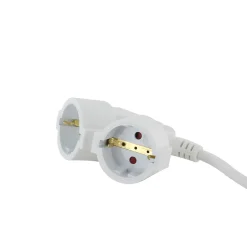 Prolongateur Schuko double tête 3m - blanc -^Chacon Discount
