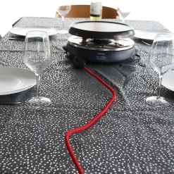 Prolongateur text. fiche plate 3m rouge/noir-Chacon Discount