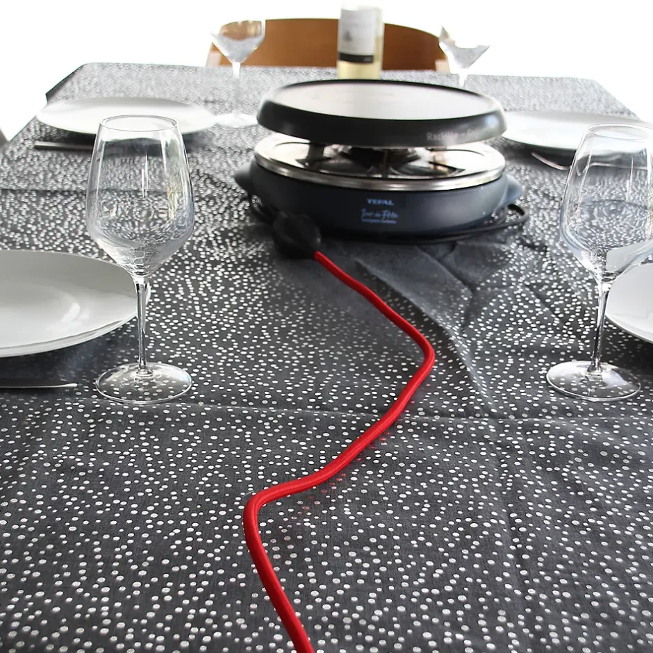 Prolongateur text. fiche plate 3m rouge/noir-Chacon Discount